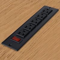 Station de charge électrique montable noire sous le bureau avec prises 5AC prises de bureau pour multiprise encastrée dans l'armoire