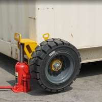 Cric hydraulique rigide en acier portable de 32 tonnes pour le levage de conteneurs avec une hauteur de levage de 31 cm, ensemble de roues sans frein
