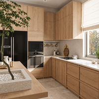 Sistem Kabinet Dapur Kontemporer Grosir Vermonhouzz, Kabinet Kayu Buatan Khusus untuk Proyek Interior Vila dan Apartemen