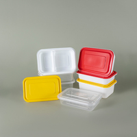 Conteneur alimentaire rectangulaire en plastique avec couvercle, personnalisable sans minimum de commande, pour usage commercial et restauration