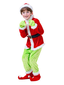 Costumes de Noël en gros : Ensembles de vêtements, chapeaux et gants de monstres elfes verts pour enfants, tenues de performance pour fêtes de Noël - Product Image 4