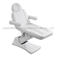 Table de massage professionnelle électrique réglable en hauteur pour salon de beauté, lit de soin des cils à plateau incurvé blanc en mousse à mémoire de forme PU