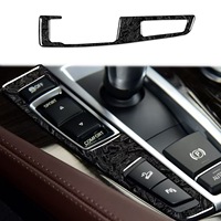 Stiker Trim Tombol Persneling Hitam Marmer untuk BMW Seri 5 F10 525Li 528i Aksesoris Modifikasi Interior Mobil
