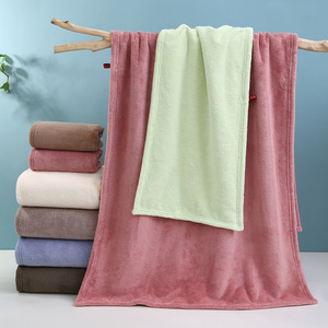 Coral Fleece <b>Bath</b> <b>Towel</b> 70x140 Cm Antibacterial Solid Color Adult Household Gift <b>Towel</b> - Product Image 3