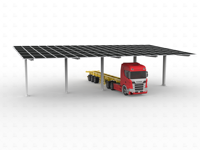 Système de carport solaire étanche YZ au prix d'usine, structure de stationnement photovoltaïque en acier au carbone haute résistance, garantie 12 ans, anodisé