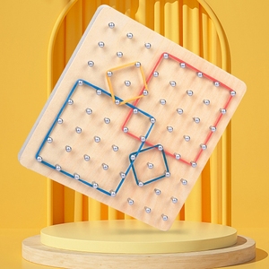 QINGTANG CRAFTS Tablero de Clavijas de Madera con Patrones, Juguete Creativo, <span class=keywords><strong>Geoboard</strong></span> de Madera - Product Image 6