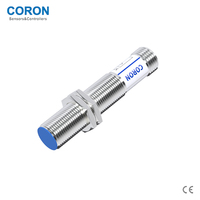 Capteur de proximité inductif CORON CLJ-A12M-2ANA-G, type de connecteur M12, blindé, portée de détection 2 mm, sortie NPN NO, LED rouge, détection de métaux