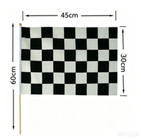 Drapeau de course à carreaux noir et blanc pour arbitre de course, signalisation idéale pour la ligne d'arrivée