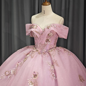 Jancember 1202 Luxueux Empire Floral Flower Lace-Up Quinceanera Robes de soirée - Product Image 2