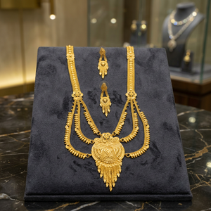 Wholesale 14K 18K 24K Micro Gold Floral Design Rani Haar Necklaces, Fashion Brass Gold Jewelry Set, Indian Wedding Jewelry Set. - Product Image 3
