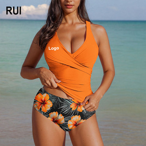 RUIQUWIN - Conjunto de Bikini Sexy para Mujer, Cintura Alta, Estampado, Talla Grande, Secado Rápido, Transpirable, Ropa de Playa para Verano y Vacaciones - Product Image 1