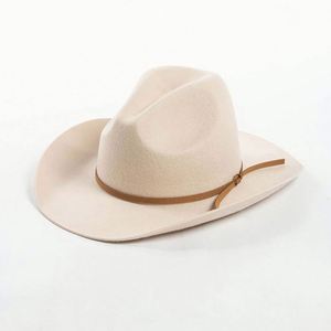 Western Style Mexican Wool Felt Sombrero Hat Fashion Men Women Rolled Brim Fedora Hats - Product Image 4