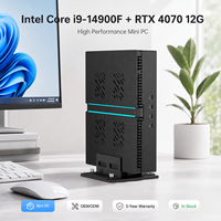 Mini PC RTX 4070 12G de Formato Pequeño, Intel I9-14900F, DDR5, con 4 Ventiladores para Edición de Video, Estudios y Equipos