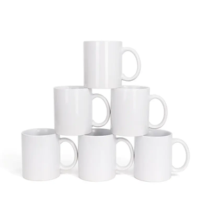 Holesale-taza de café de cerámica personalizada por sublimación, vaso redondo y liso, 11oz - Product Image 1