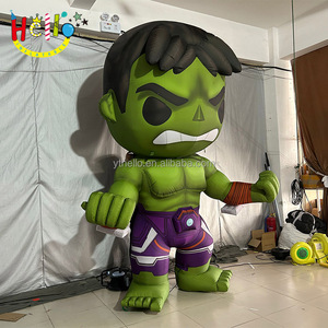 Accessoires de défilé publicité énorme héros personnage de dessin animé gonflable homme de muscle gonflable vert - Product Image 1