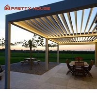 Pergolas et gazebos d'extérieur en aluminium bioclimatique pour toit à persiennes modernes et manuelles motorisées toutes saisons