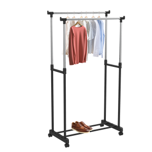 Nhà Máy Giá Nhà Thuận Tiện Kim Loại Quần Áo Móc Áo Quần Áo Có Thể Tháo Rời Đường Sắt Cho Phòng Ngủ Cán Đôi Cực Giá May Mặc - Product Image 5