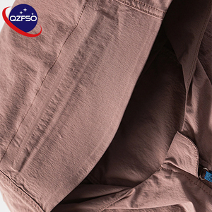QZFSO Custom Streetwear Lightweight Mesh Zip up Windbreaker Breathable Quick-dry Polyester Sun Protection <b>Jacket</b> With Hood - Product Image 4