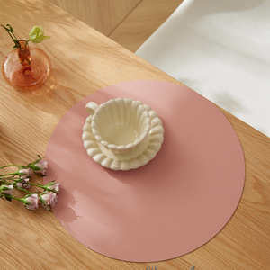 Modern Round PVC <b>Placemat</b> Solid Color Dishwasher Safe <b>Table</b> Mat <b>For</b> Home And Hotel Use - Product Image 2