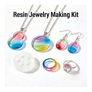 TOYSRUNNER Jewelry Craft Kit DIY UV Hard Crystal <b>Clear</b> LED Lamp Silicone Molds Glitter Foil Flowers Pendants Keychains - Product Image 5