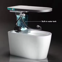 Toilette Intelligente Électrique Autonettoyante à Chasse Automatique, Bidet WC Commode Fixée au Sol avec Siphon P