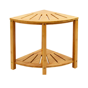 Wholesale Bamboo Corner Shower <strong>Stool</strong> <strong>with</strong> <strong>Storage</strong> Shelf Traditional Design for Entry &amp; Bedroom Use Indoor/Outdoor Foot Rest - Product Image 5