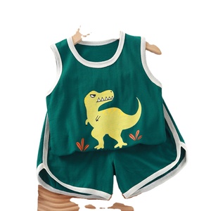 Ensemble gilet et short en coton sans manches pour filles, version coréenne, nouvelle collection été pour enfants, ensemble deux pièces pour garçons, vente en gros - Product Image 2