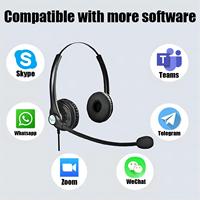 Casque Stéréo Filaire Circum-Auriculaire en Gros à Réduction de Bruit, Écouteur USB avec Microphone pour Centre d'Appels et Ordinateur Portable