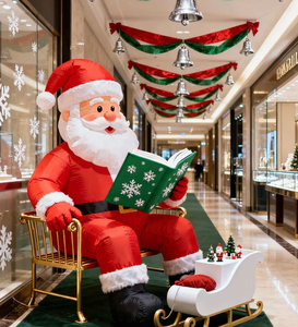 Grande Modello Gonfiabile di Babbo Natale Resistente e Impermeabile 8-10 Piedi per Decorazioni Natalizie Esterne e Esposizioni Invernali - Product Image 1