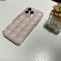 Coque de téléphone 3-en-1 en TPU+PC, transparente, design cube de glace, avec dos amovible DIY et fonction Shake Shake, protection pour iPhone 17 Pro Max 16