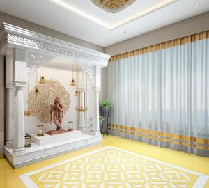 Premium Open-Concept Contemporary Marble <b>Mandir</b> with Elegant Minimalist Design and Fine Handcrafted Detailing - Product Image 2