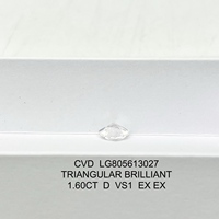 Messi Gems Wholesale Diamant de laboratoire CVD certifié IGI 1,6 carats D VS1 taille triangle épaisse