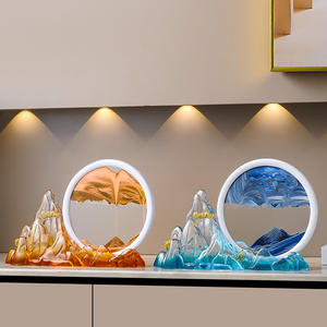 Nouvelle figurine sculptée en résine époxy, style rocaille chinoise et peinture de sable mouvant, ornement de luxe léger haut de gamme pour salon et entrée. - Product Image 2