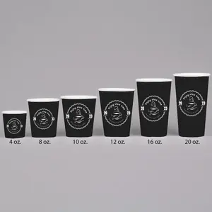Lokyo atacado logotipo personalizado 6 oz, copo de café de papel parede único embalagem com tampa para lojas de café