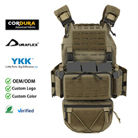 Chaleco Táctico Ligero con Sistema MOLLE Cortado con Láser para Exteriores, con Bolsa Abdominal Desmontable, Equipo de Combate