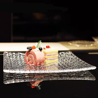 Assiette décorative en verre cristal, plateau à fruits et gâteaux au design minimaliste européen pour fruits secs et gâteaux