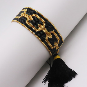 Pulsera de Cuentas de Vidrio Miyuki Japonesas Tejidas a Mano, Colección Bohemia de Verano para Mujer, Ajustable, con Borla Ancha - Product Image 5