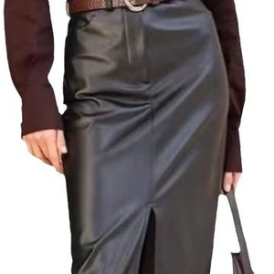 <span class=keywords><strong>Jupe</strong></span> <span class=keywords><strong>longue</strong></span> <span class=keywords><strong>crayon</strong></span> moulante taille haute fendue en similicuir pour femme Lin, collection automne-hiver 2026, idéale pour le bureau - Product Image 5