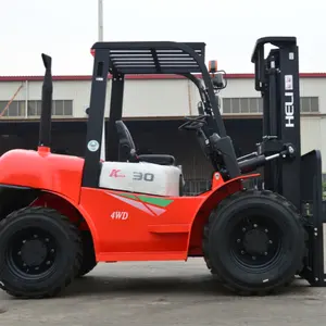 Rough Terrain Forklift Heli CPCD35 3.5 Ton RT35 3000Mm Penggerak Roda 4WD