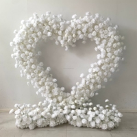 Arche de scène en forme de cœur artificiel, arrangement 5D, arche de demande en mariage avec fleurs pour décoration de mariage