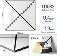 Commande en gros de panneaux acoustiques en mousse écologique insonorisants autocollants modernes X-Line 12" x 12" x 0,4" pour les murs de la maison et du bureau