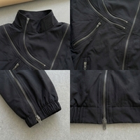 Blouson Bomber Techwear Homme Personnalisé Multi-Zip, Coupe-Vent Asymétrique à Fermeture Éclair, Veste Cargo Lourde Style Streetwear