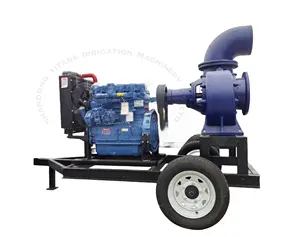 Titans 60HP 4 silinder baru pompa Motor Diesel logam dengan roda untuk mesin komponen inti sistem irigasi pertanian