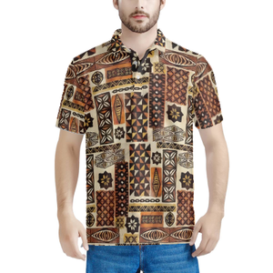 คุณภาพสูงเสื้อโปโลโพลินีเซียฮาวาย Tapa พิมพ์กีฬาเสื้อโปโลเสื้อผ้าแฟชั่นชุดธรรมดากอล์ฟผู้ชายเสื้อโปโล - Product Image 1
