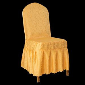 Nouvelle housse de chaise jacquard personnalisée en spandex avec jupe pour salle à manger - Product Image 2