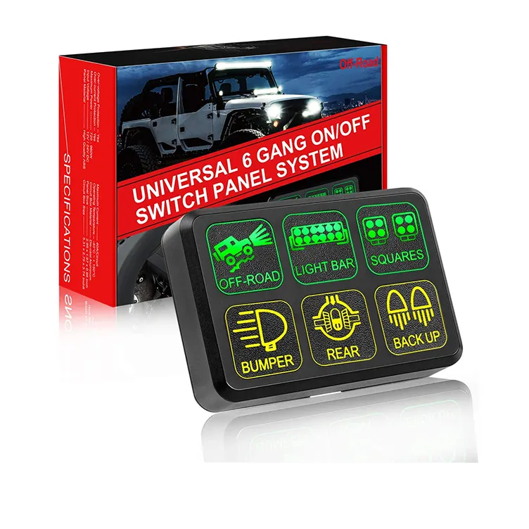 6 Bende Schakelpaneel Universele Circuit Controle Led Box Relay Systeem Aan-Uit Knop Schakelaar Pods Voor Autoboot Atv