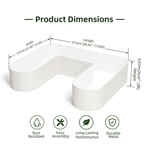 Bacs de jardin surélevés en forme de U en métal galvanisé pour légumes OEM ODM Antiruggine Letto Da Giardino Rialzato - Product Image 2