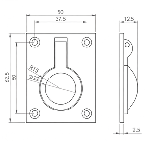 Tirador de Anillo Empotrado Moderno de Latón Oculto para Muebles de Cocina, Armarios y Puertas Correderas - Product Image 6