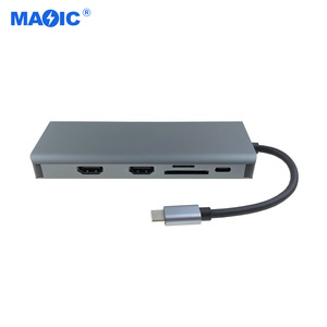 Tốc Độ Cao Loại C Docking Station <span class=keywords><strong>Hub</strong></span> Loại C Để 4K HDMI + <span class=keywords><strong>USB</strong></span> + VGA + SD/TF + Cổng Âm Thanh 12 Trong 1 <span class=keywords><strong>USB</strong></span> <span class=keywords><strong>Hub</strong></span> Với 1000Mbps Ethernet - Product Image 2