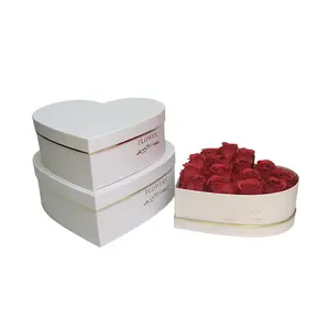 luxury red fashion heart shaped cardboard gift box set carton paper with 3 boxes